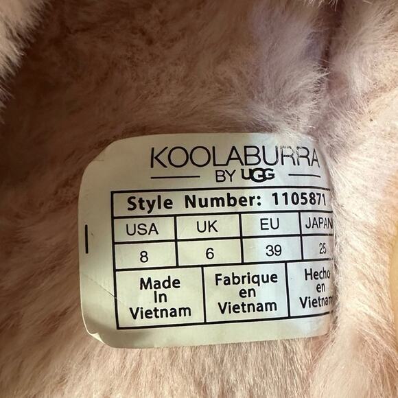 Koolaburra by Ugg Pink Faux Fur Slide Sandal Slippers - Picture 6 of 7